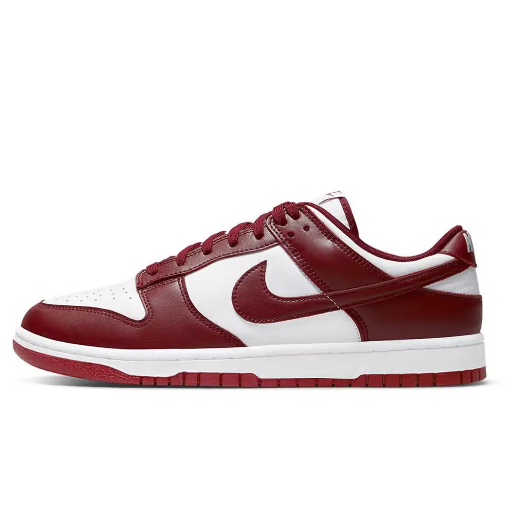 Nike Dunk Low Team Red | Classic Burgundy Dunk | Two-Tone Retro Sneakers