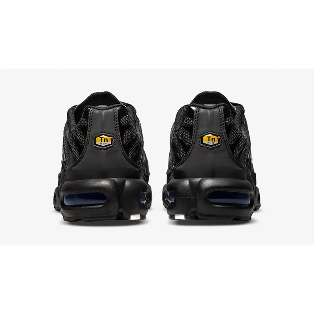 Nike TN Air Max Plus Black Metallic Silver Trainers – Tuned Air Cushion Sneakers