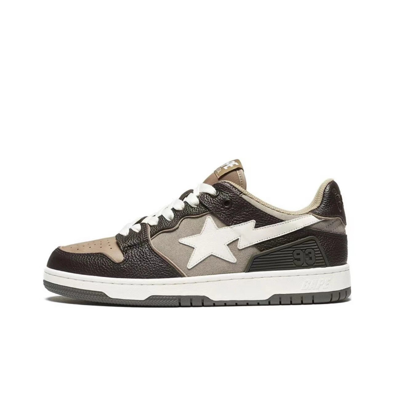 BAPE Sk8 Sta ‘Beige’ Sneakers – Minimal Streetwear Skate Low-Tops
