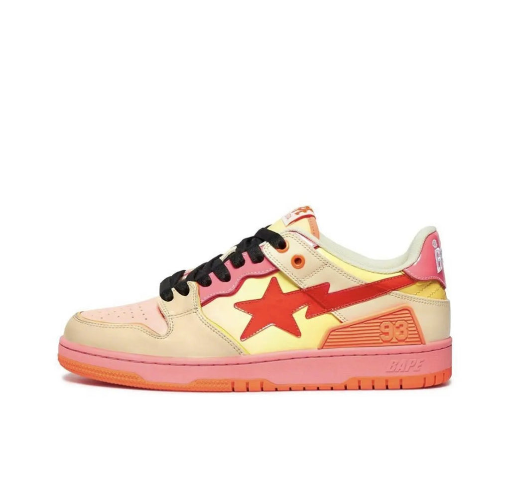 BAPE Sk8 Sta M1 ‘Orange’ Sneakers – Bold Streetwear Skate Low-Tops