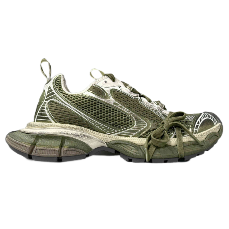Balenciaga 3XL Sneaker 'Worn-Out Dark Green Light Beige' | Luxury Trainers UK