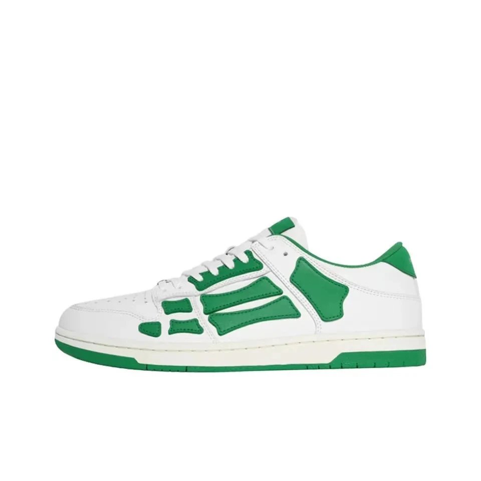 AMIRI Skel Top Low ‘White Green’ Sneakers – Luxury Streetwear Trainers