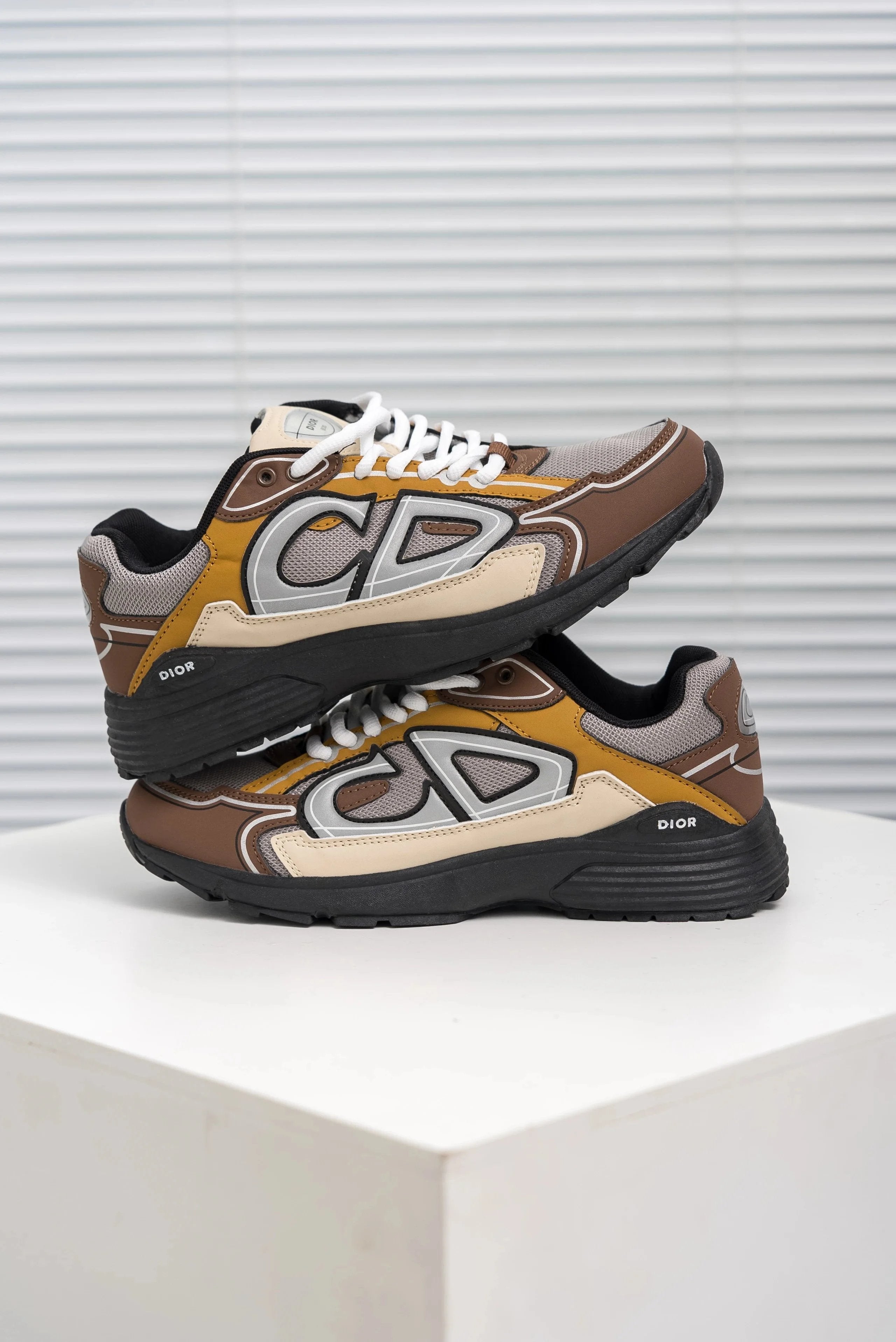 Dior B30 ‘Reflective CD30 – Brown Orange’ Sneakers – Luxury Performance Trainers