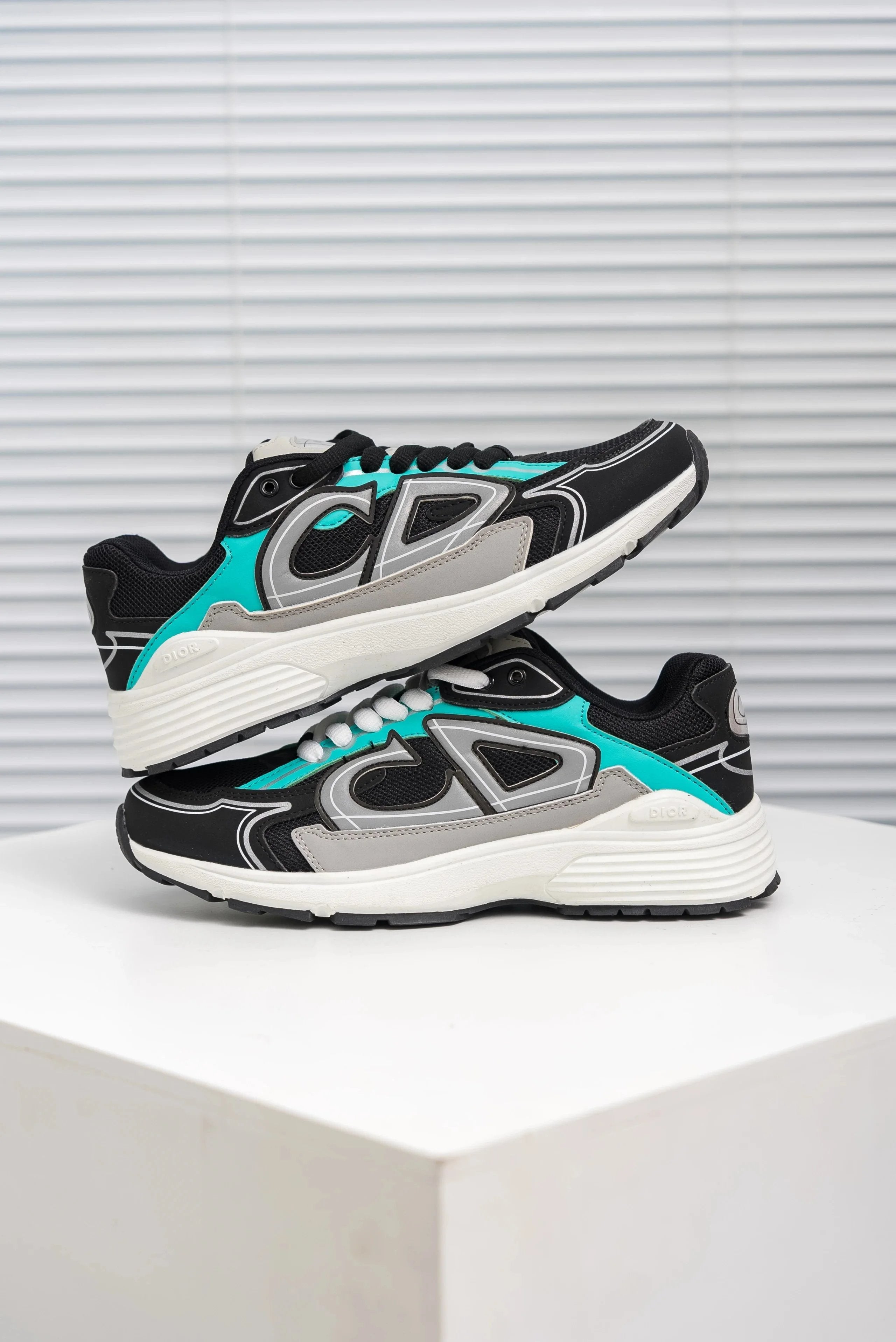 Dior B30 ‘Reflective CD30 – Anthracite Green’ Sneakers – Luxury Performance Trainers