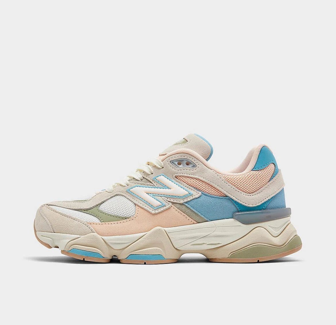New Balance 9060 ‘Festival Pack Blue’ Sneakers – Chunky Mesh & Suede Trainers with ABZORB & SBS Cushioning