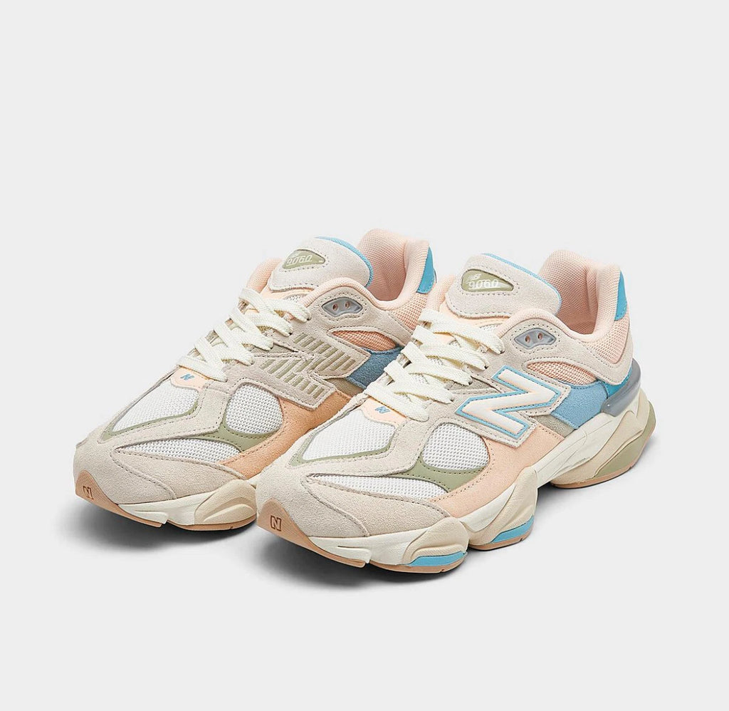 New Balance 9060 ‘Festival Pack Blue’ Sneakers – Chunky Mesh & Suede Trainers with ABZORB & SBS Cushioning