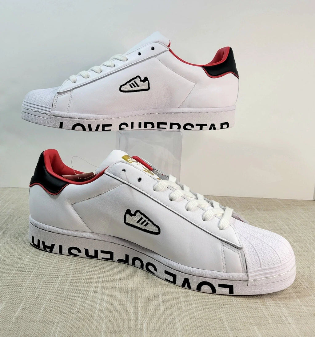 ADIDAS Originals Superstar Love Casual Shoes White Red Black Gold