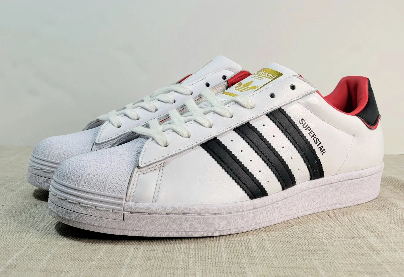 ADIDAS Originals Superstar Love Casual Shoes White Red Black Gold