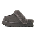 UGG Disquette Slippers Charcoal – Women’s Suede Platform Slip-On Comfort Slippers