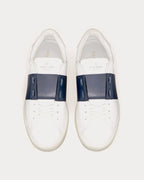 Valentino Open Calfskin ‘White Navy’ Low-Top Sneakers – Luxury Designer Trainers