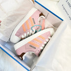 Adidas Originals Superstar II Sneakers – Pink & White with Orange Fuzzy Stripes